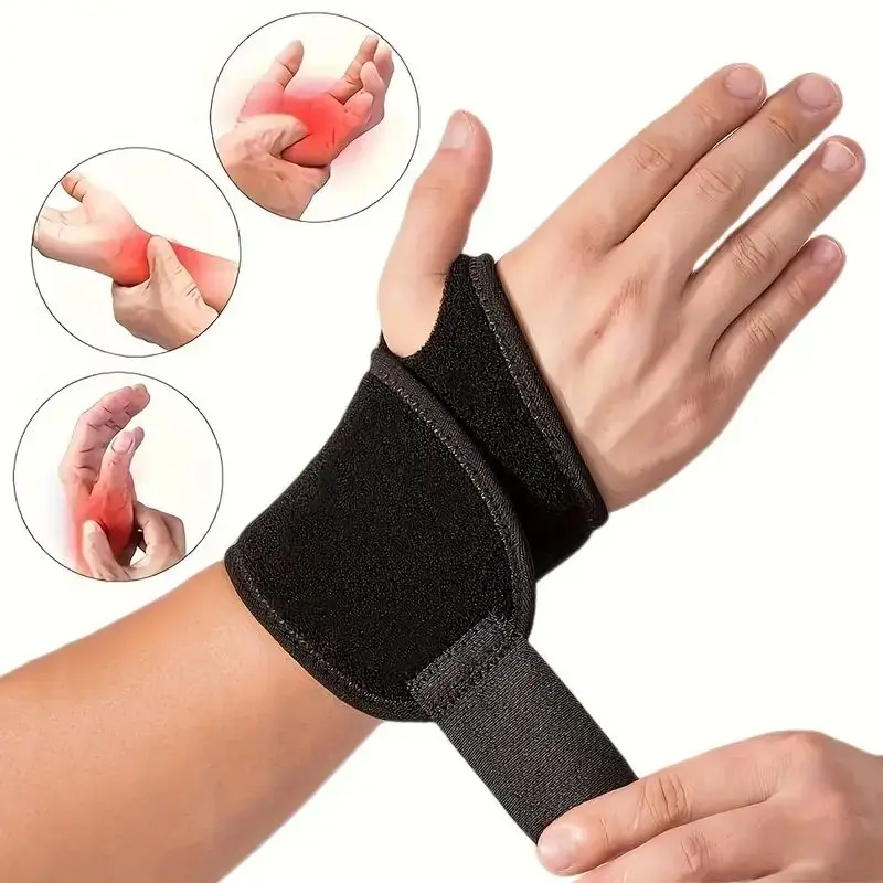Wrist Wrap Support - 男性と女性のための調節可能な手首装具,ラップストラップ,手根管,右手と左手に適したフィットネス
