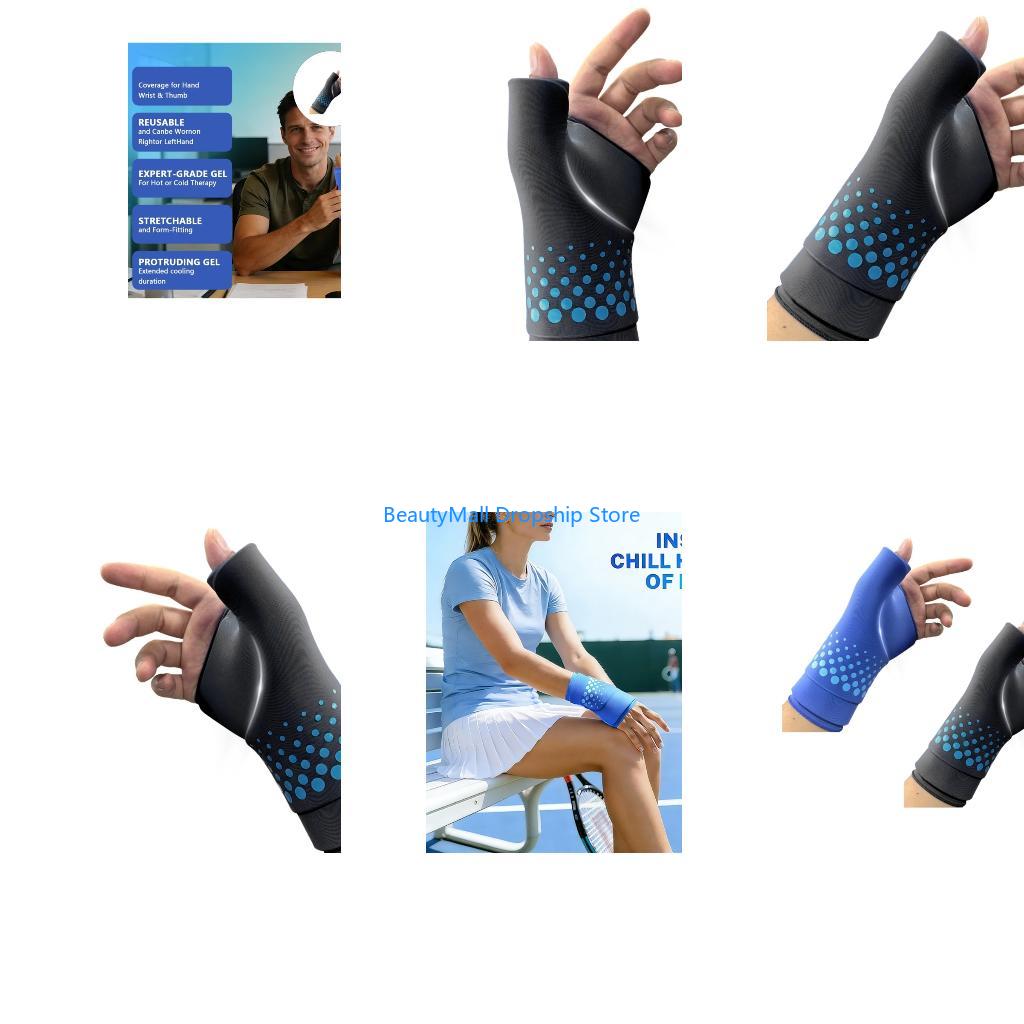Wrist Wrap Support - 40JD 再利用可能なホットコールドゲルパッド、手首用、腱炎や捻挫に快適