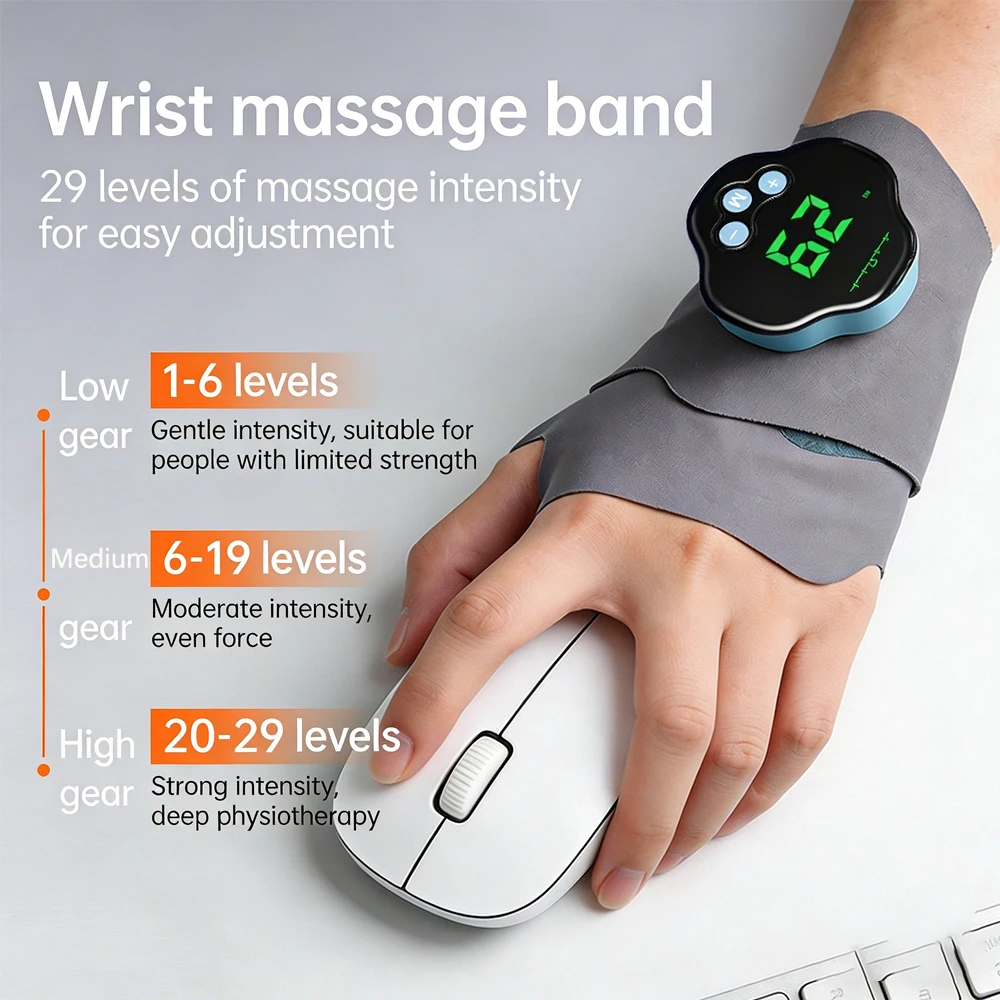 29段階電動ハンドマッサージャー EMSマイクロカレントコー - Wrist Wrap Support のレビューと価格