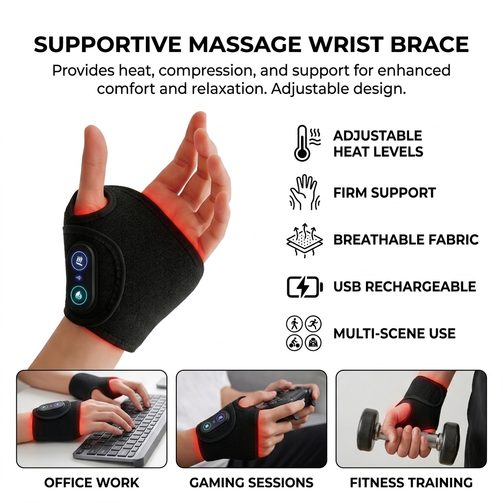 手首サポートブレース 加熱マッサージビーズ 関節サポート U - Wrist Wrap Support のレビューと価格